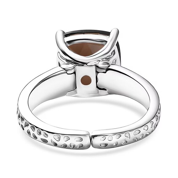 Karis Brazilian Smoky Quartz 4.30 ctw Ring in Platinum Bond Size 8 - Picture 3 of 5